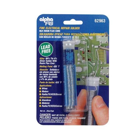 Alpha Metals Alpha Fry 0.25 oz Lead-Free Repair Solder 0.03 in. D Tin/Silver 1 pc 62963
